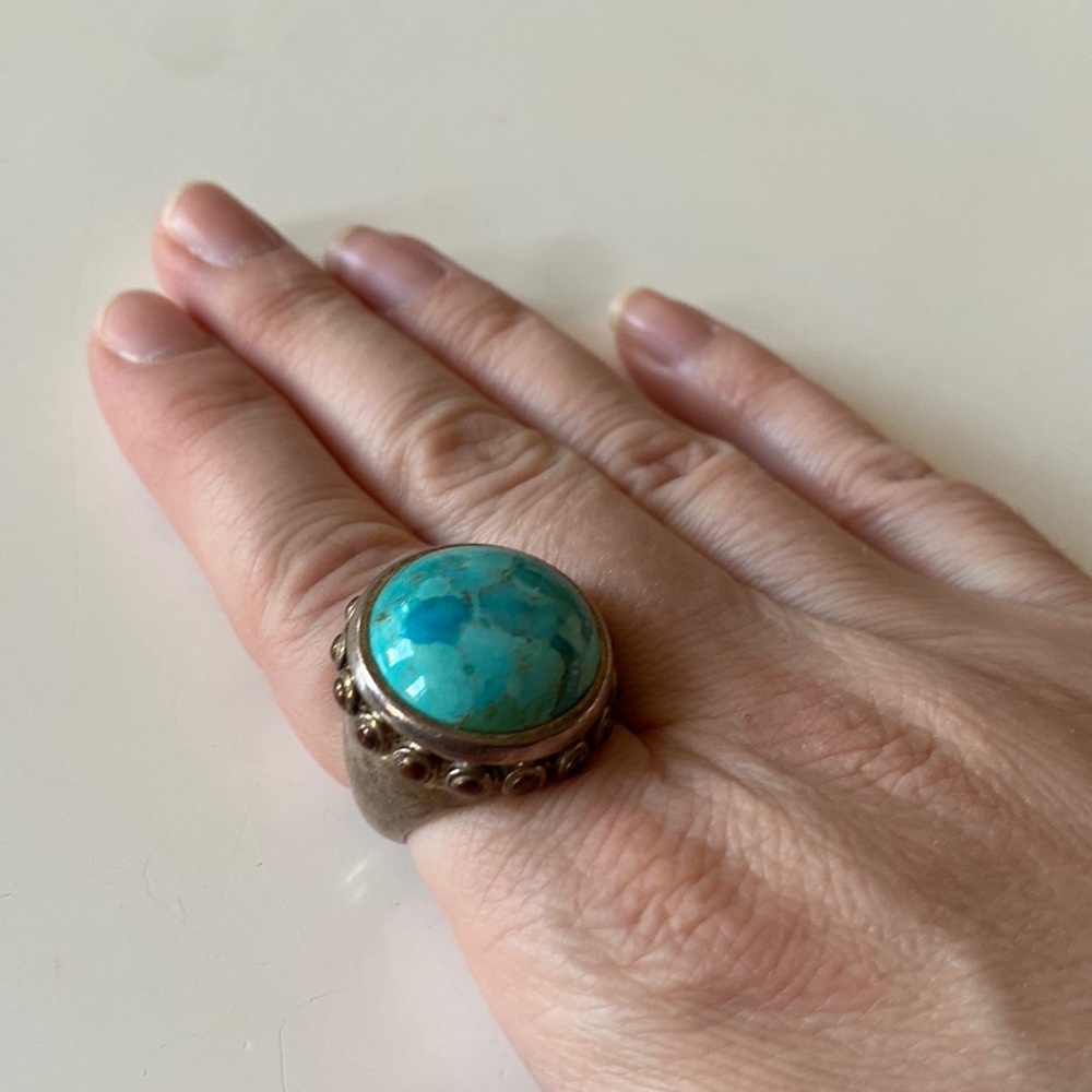 Barse 925 Turquoise Sterling Silver Ring vintage copper